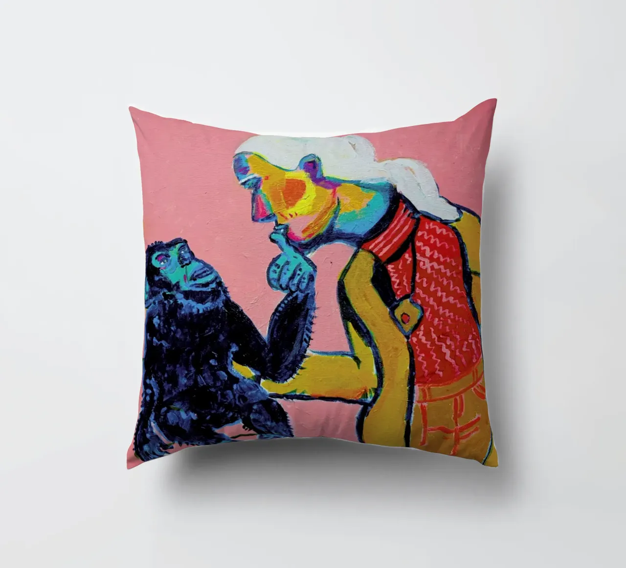 Jane Goodall 2 decorative cushion by Blanca Nuñez Pozuelo