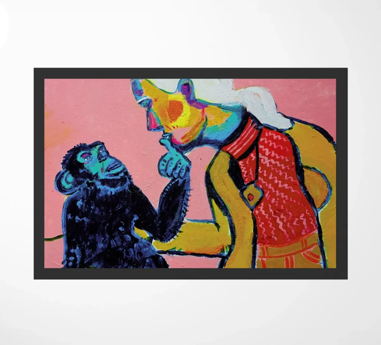 Jane Goodall 2 doormat by Blanca Nuñez Pozuelo