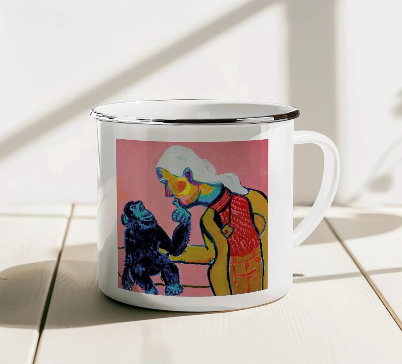 Jane Goodall 2 tazza in smalto da Blanca Nuñez Pozuelo