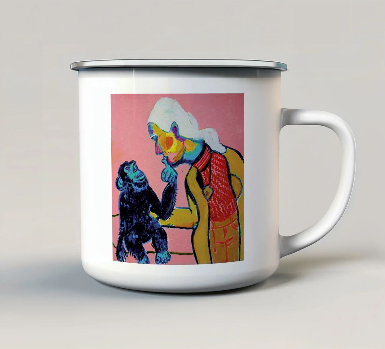 Jane Goodall 2 tazza in smalto da Blanca Nuñez Pozuelo