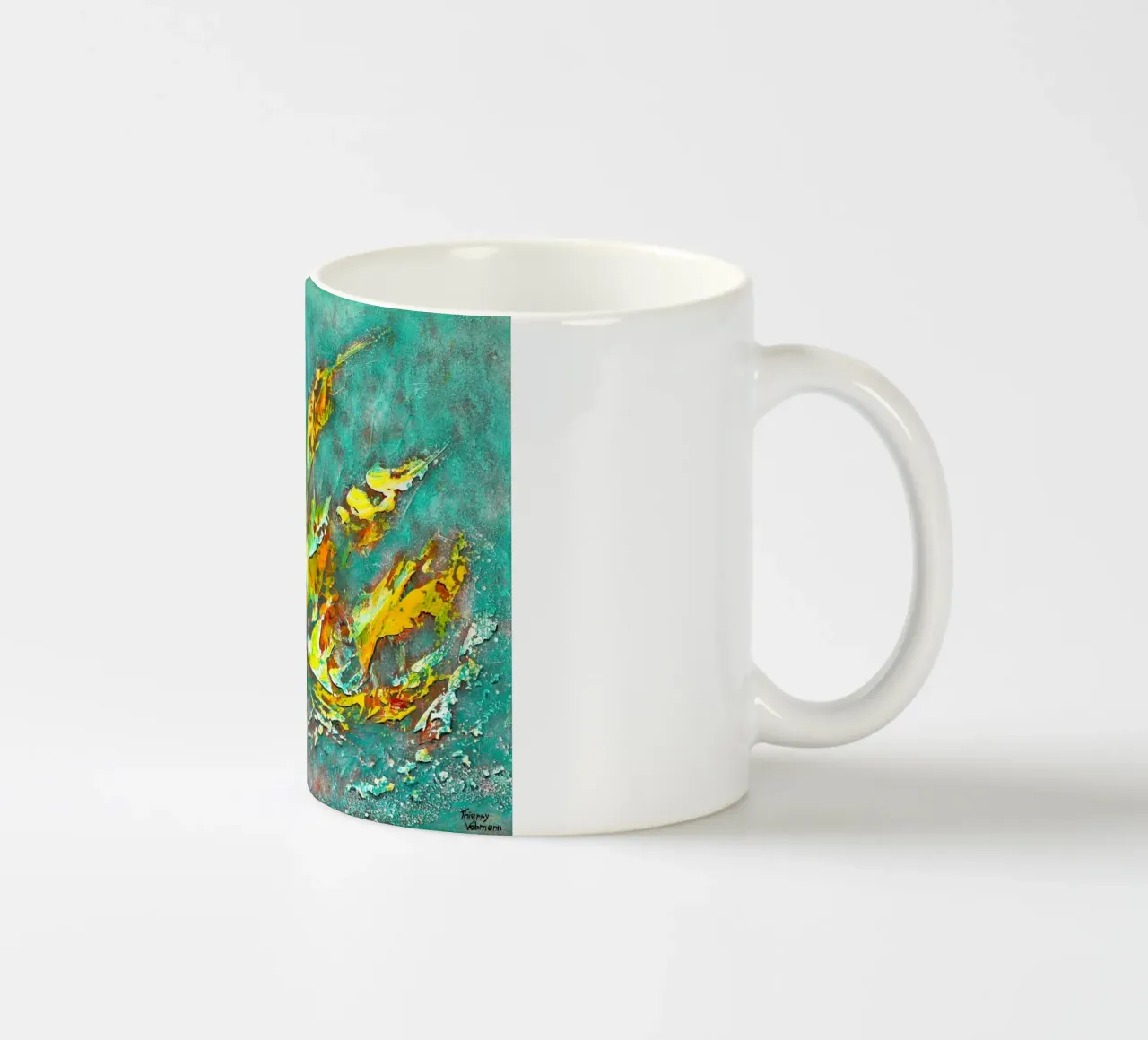 Genieße das Leben, das Leben wird dich lieben. Keramik Tasse von Thierry Vobmann Abstract painting