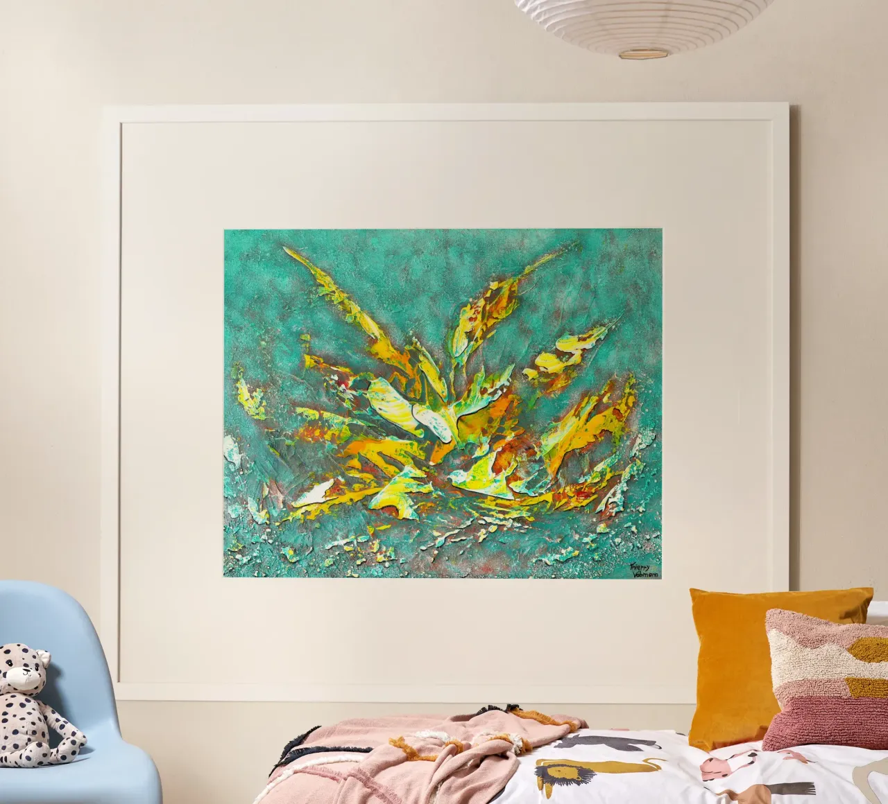 Godetevi la vita, la vita vi amerà. poster con telaio in legno da Thierry Vobmann Abstract painting