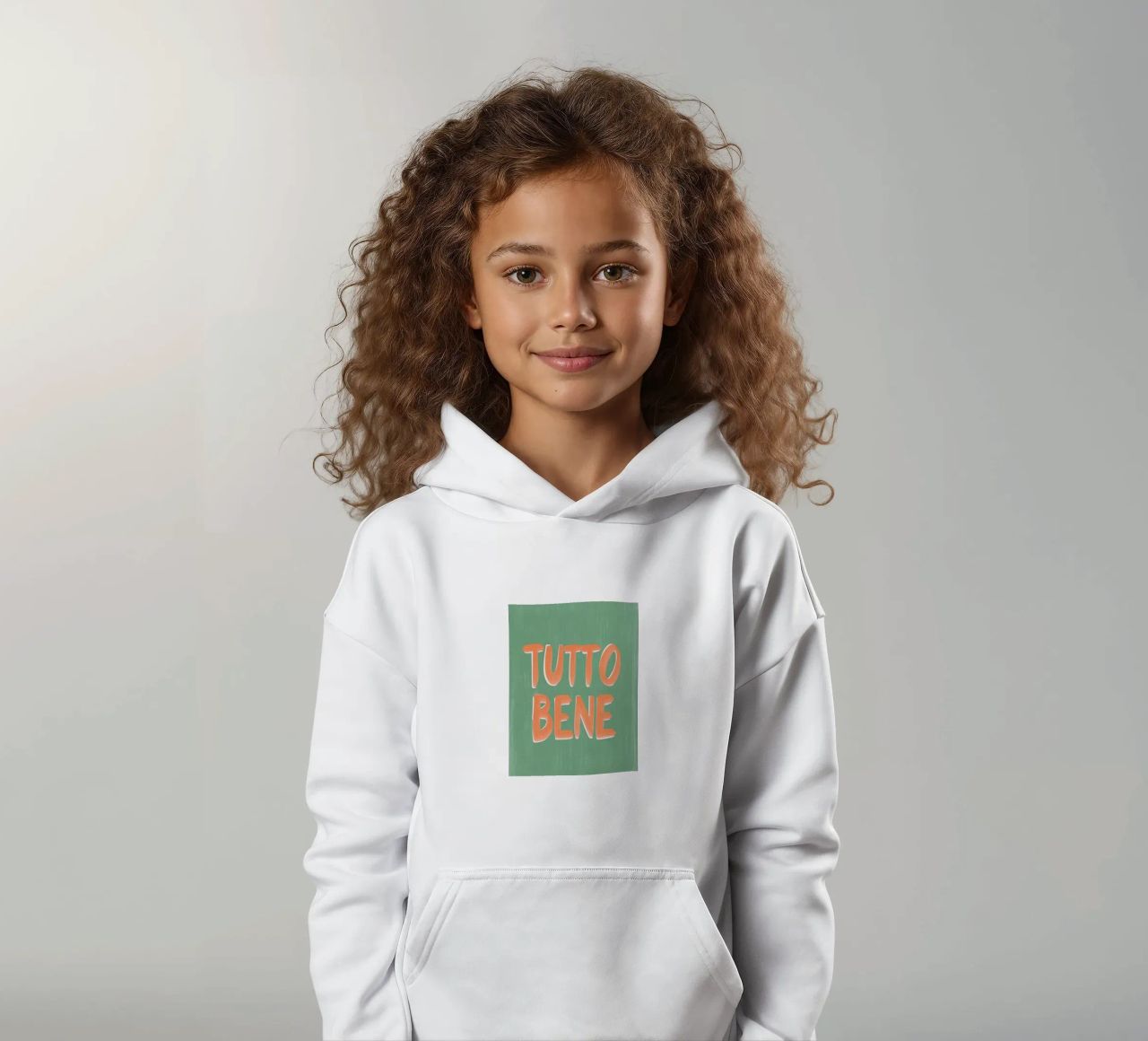 Tutto Bene, positive Vibes felpa bambino con cappuccio da Carinaprint
