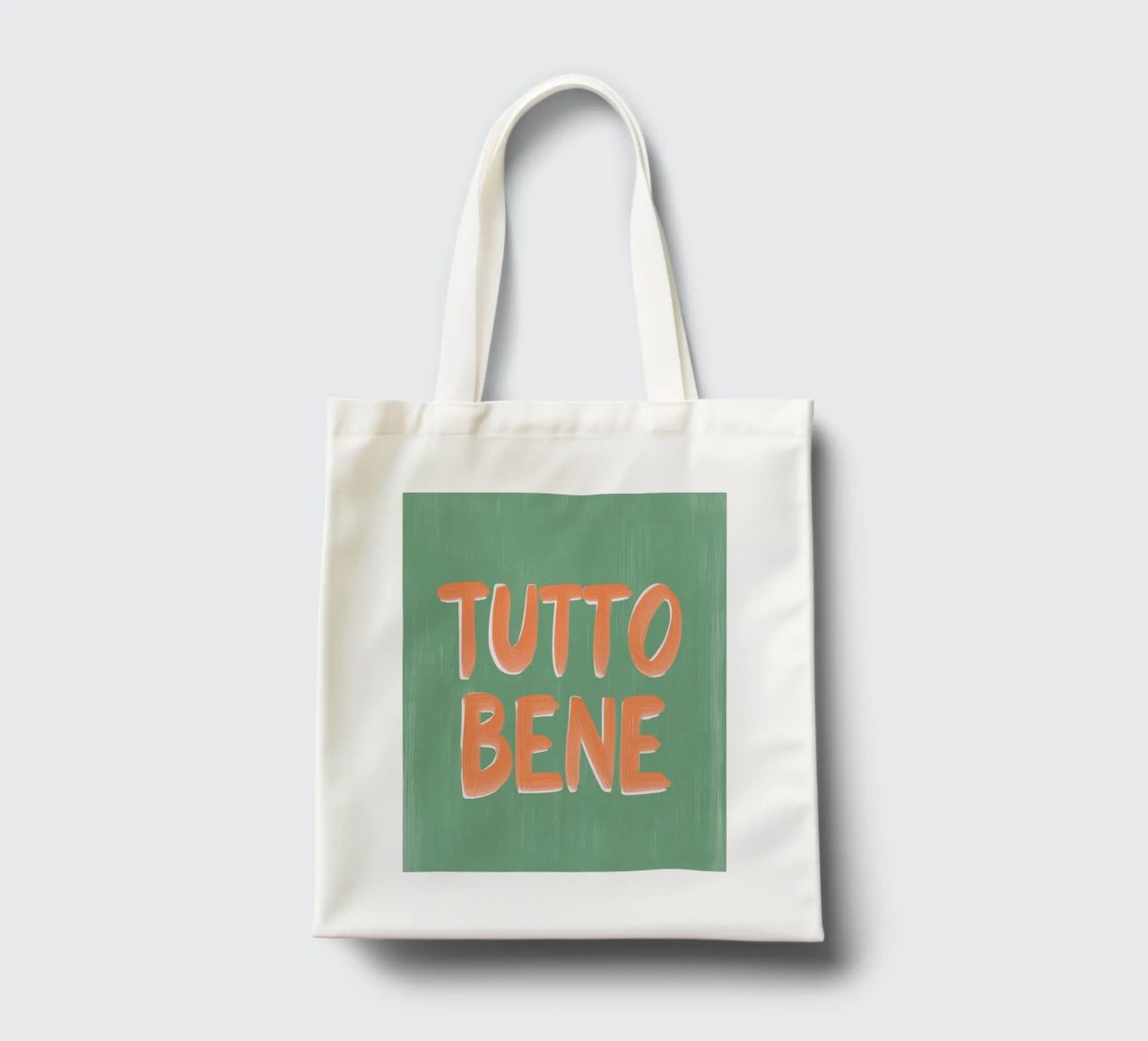 Tutto Bene, positive Vibes borsa in juta da Carinaprint