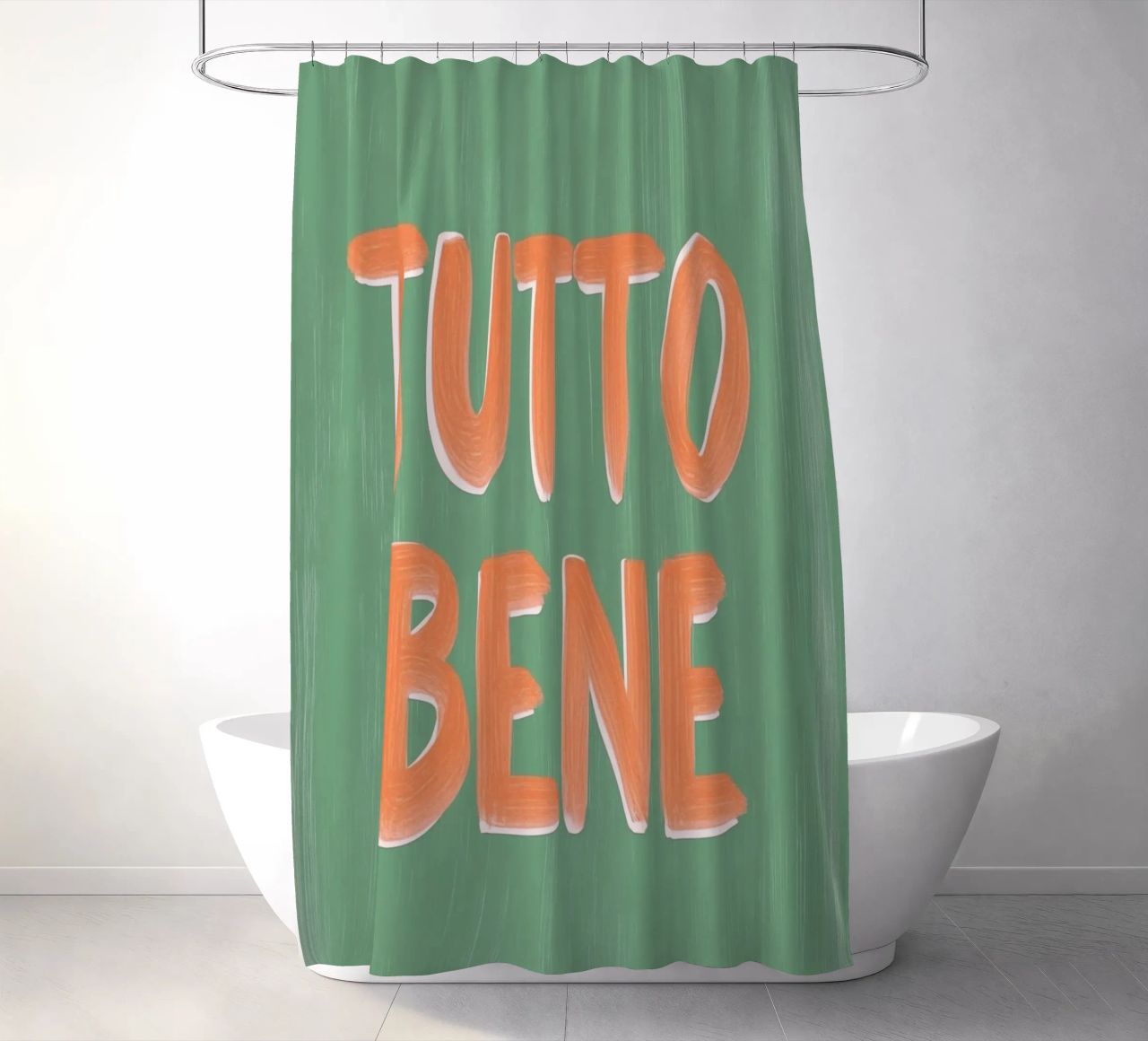 Tutto Bene, positive Vibes tenda da doccia da Carinaprint