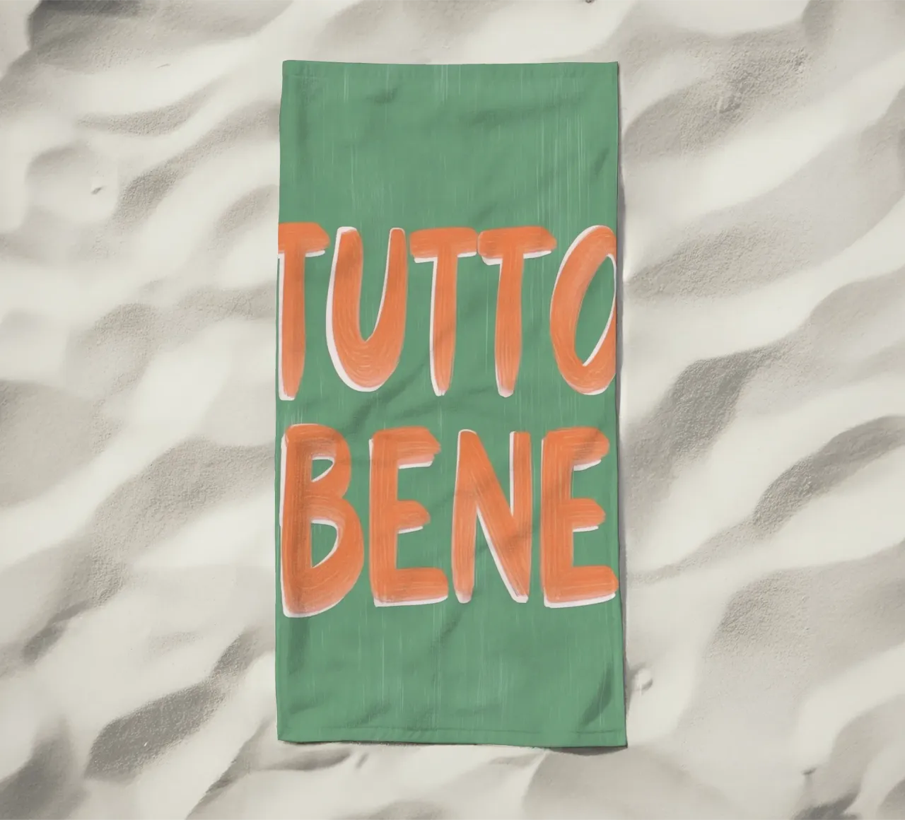 Tutto Bene, positive Vibes telo mare da Carinaprint