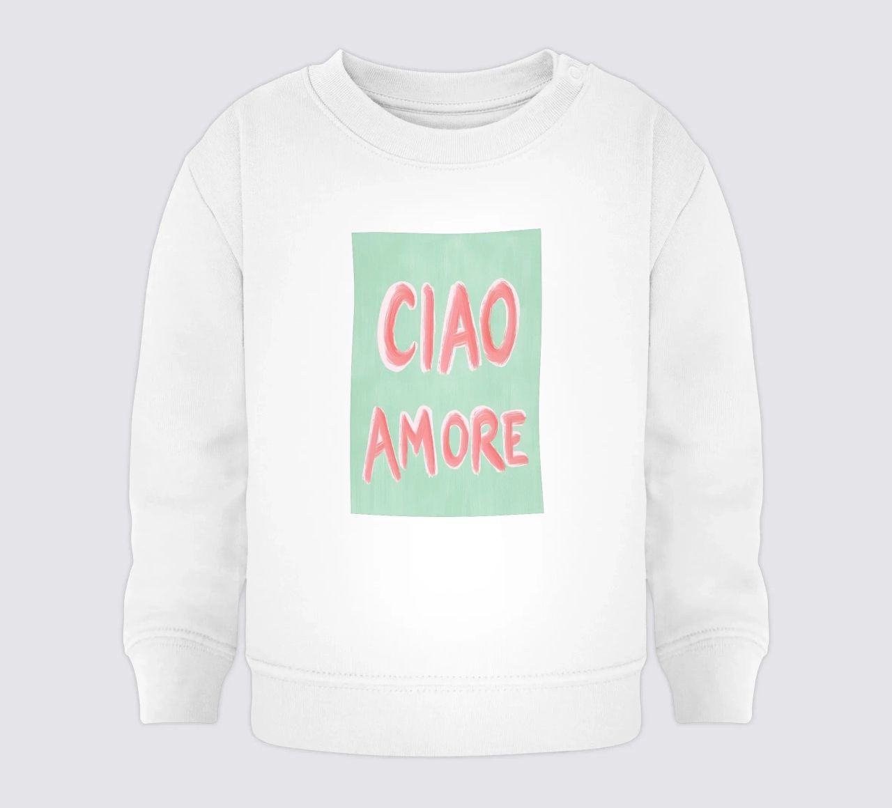 Ciao Amore, rosa Liebe felpa neonato da Carinaprint