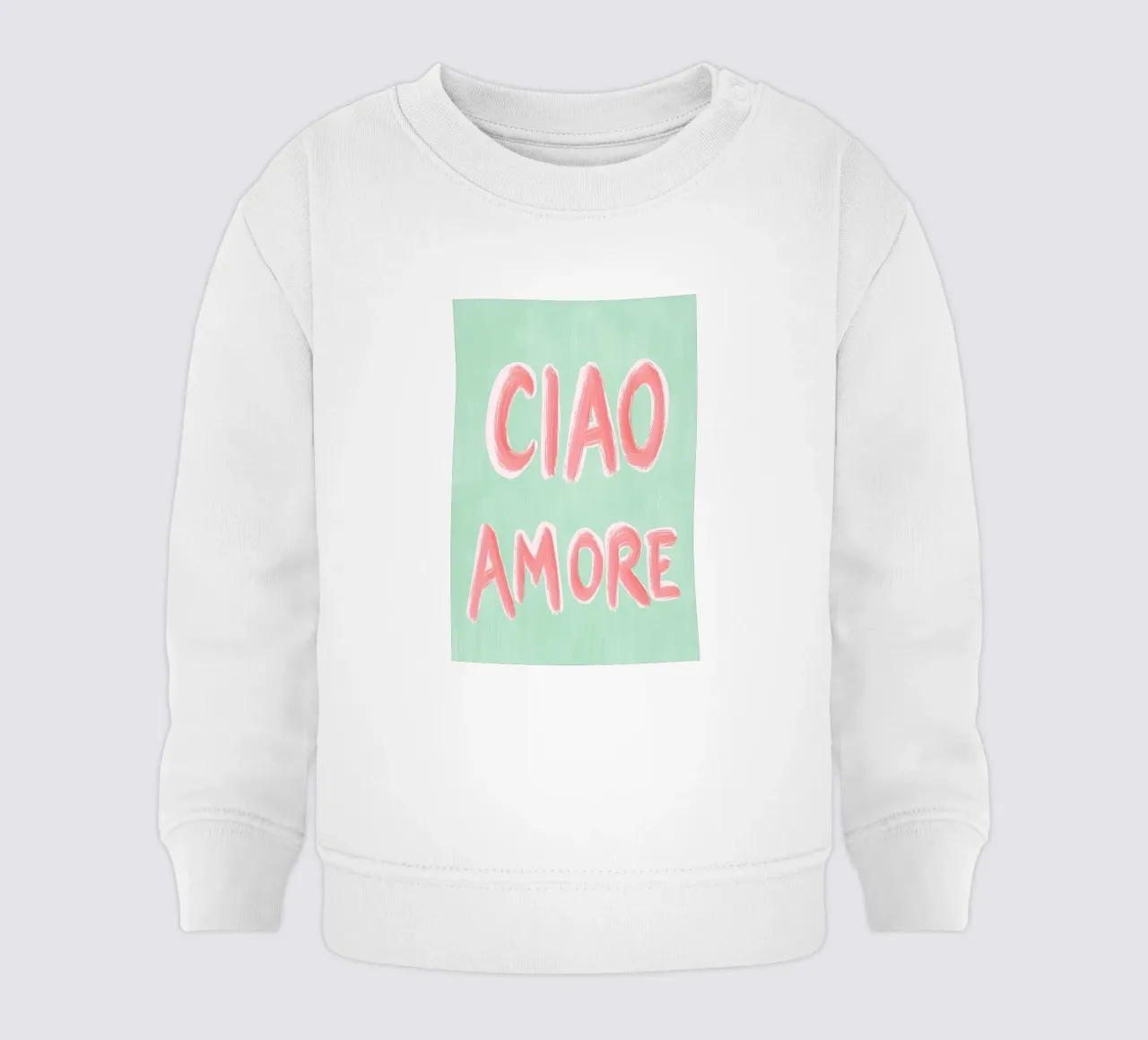 Ciao Amore, rosa Liebe felpa neonato da Carinaprint