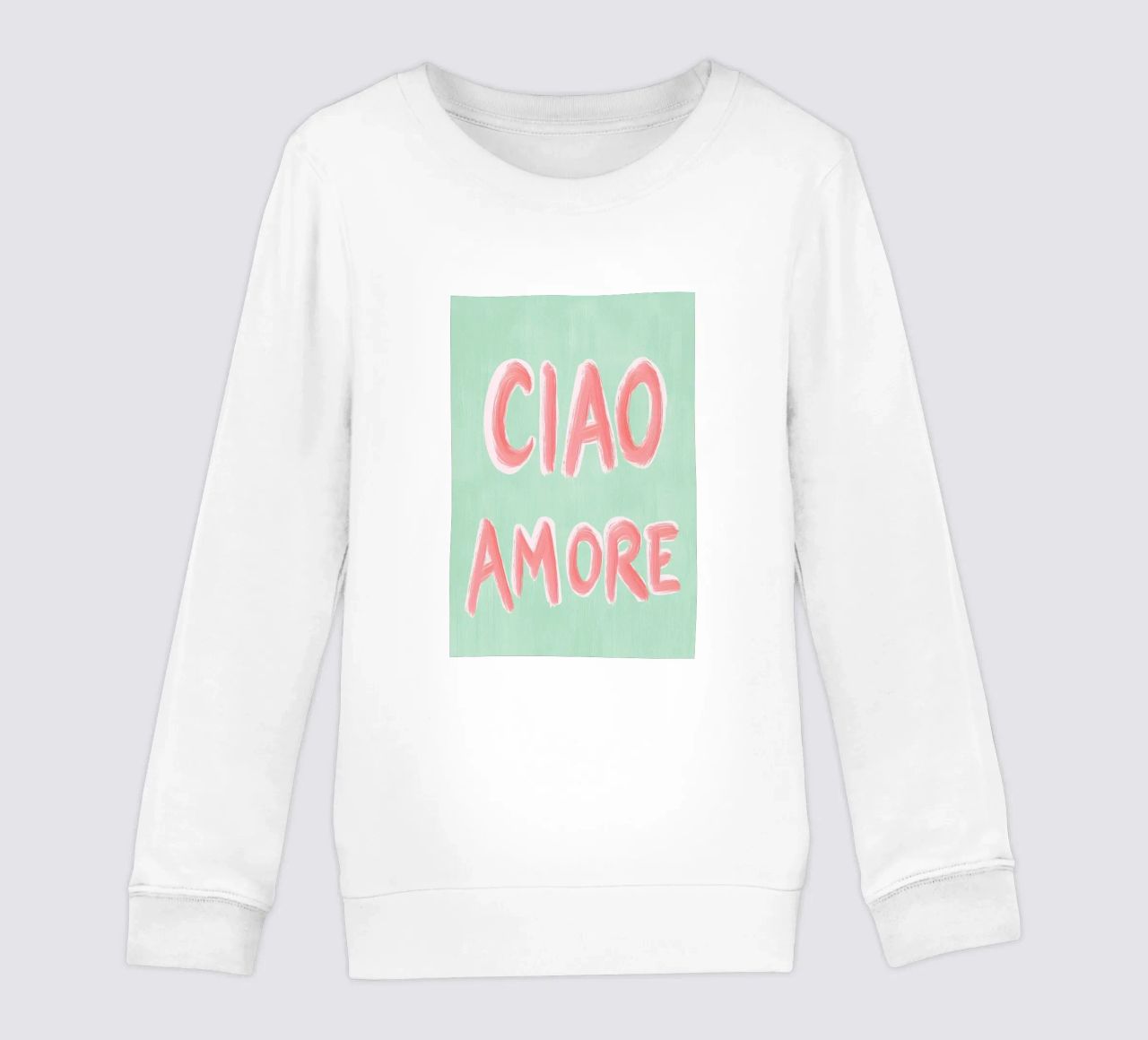 Ciao Amore, rosa Liebe felpa bambino da Carinaprint