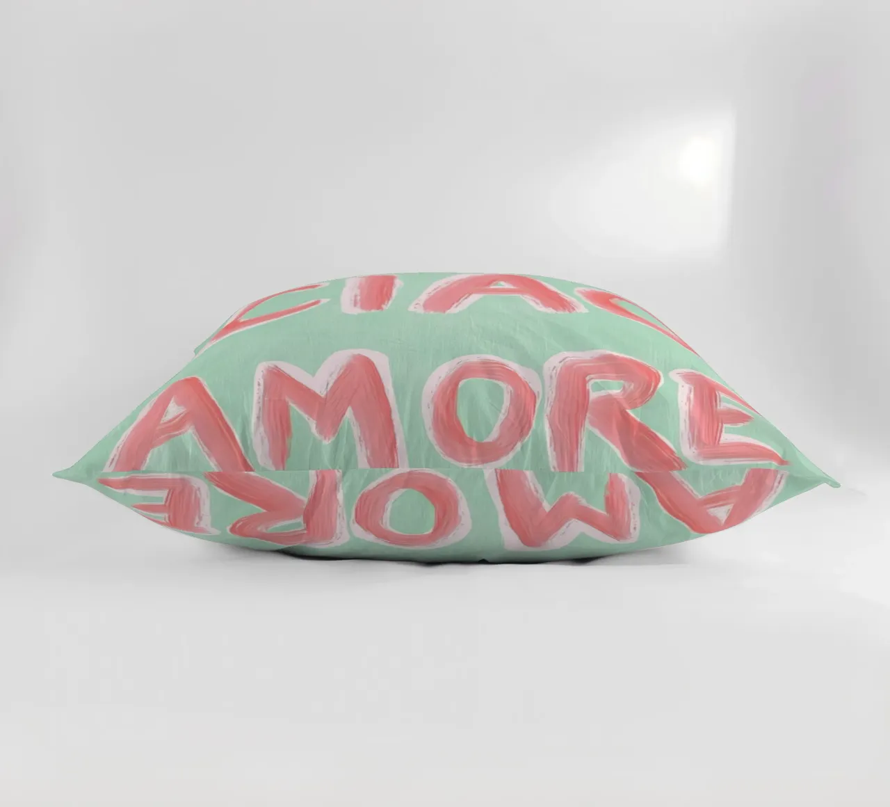 Hello Love, Pink Liebe decorative cushion by Carinaprint