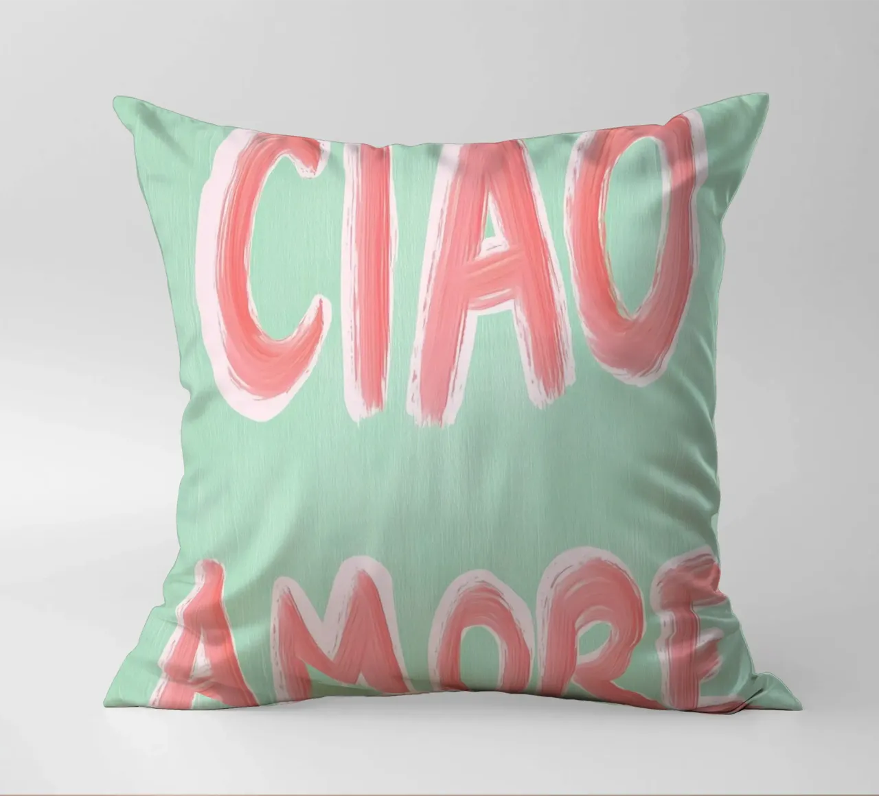 Hello Love, Pink Liebe decorative cushion by Carinaprint