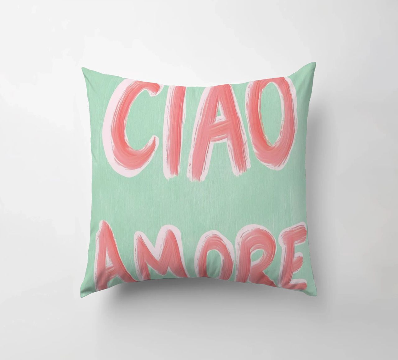 Ciao Amore, rosa Liebe cuscino da Carinaprint