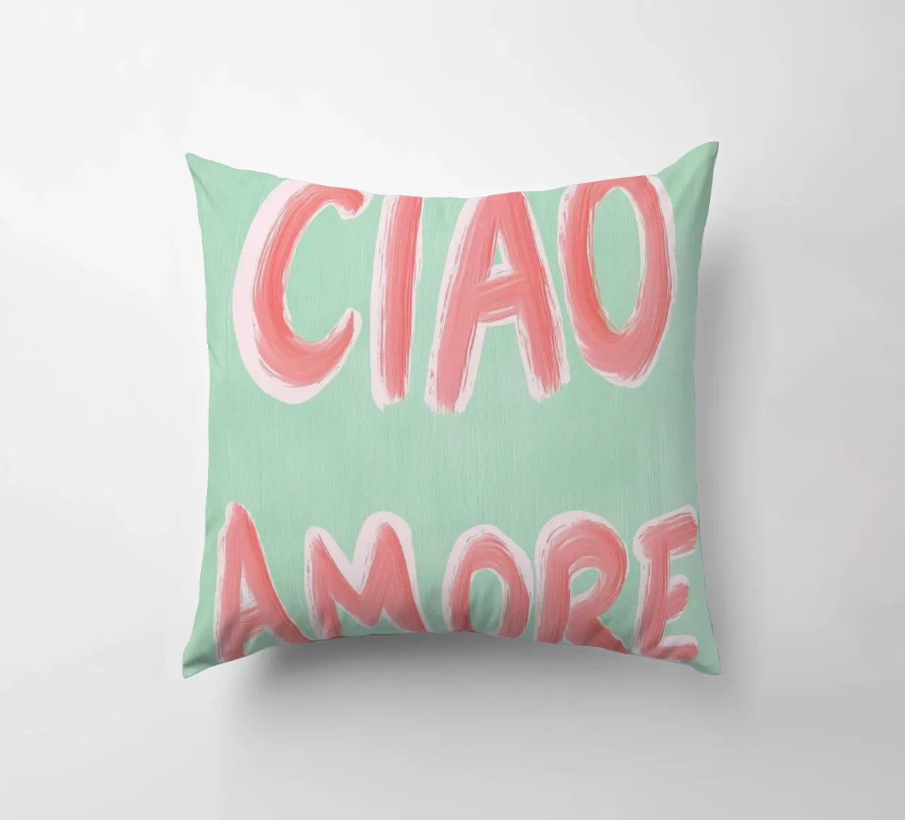 Hello Love, Pink Liebe decorative cushion by Carinaprint