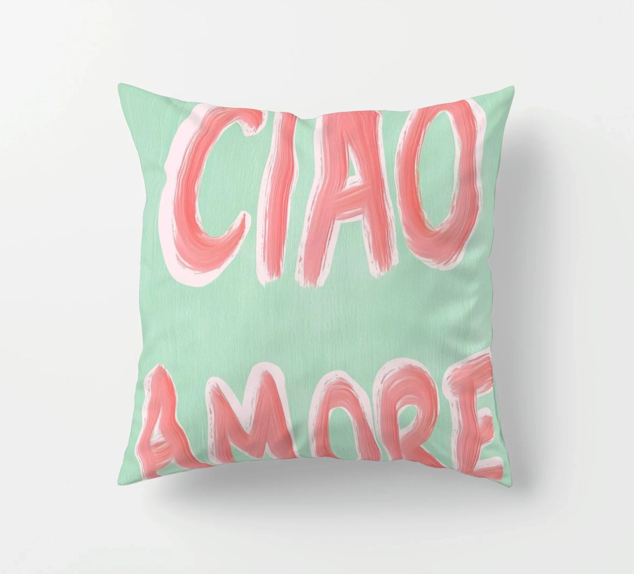 Ciao Amore, rosa Liebe cuscino da Carinaprint