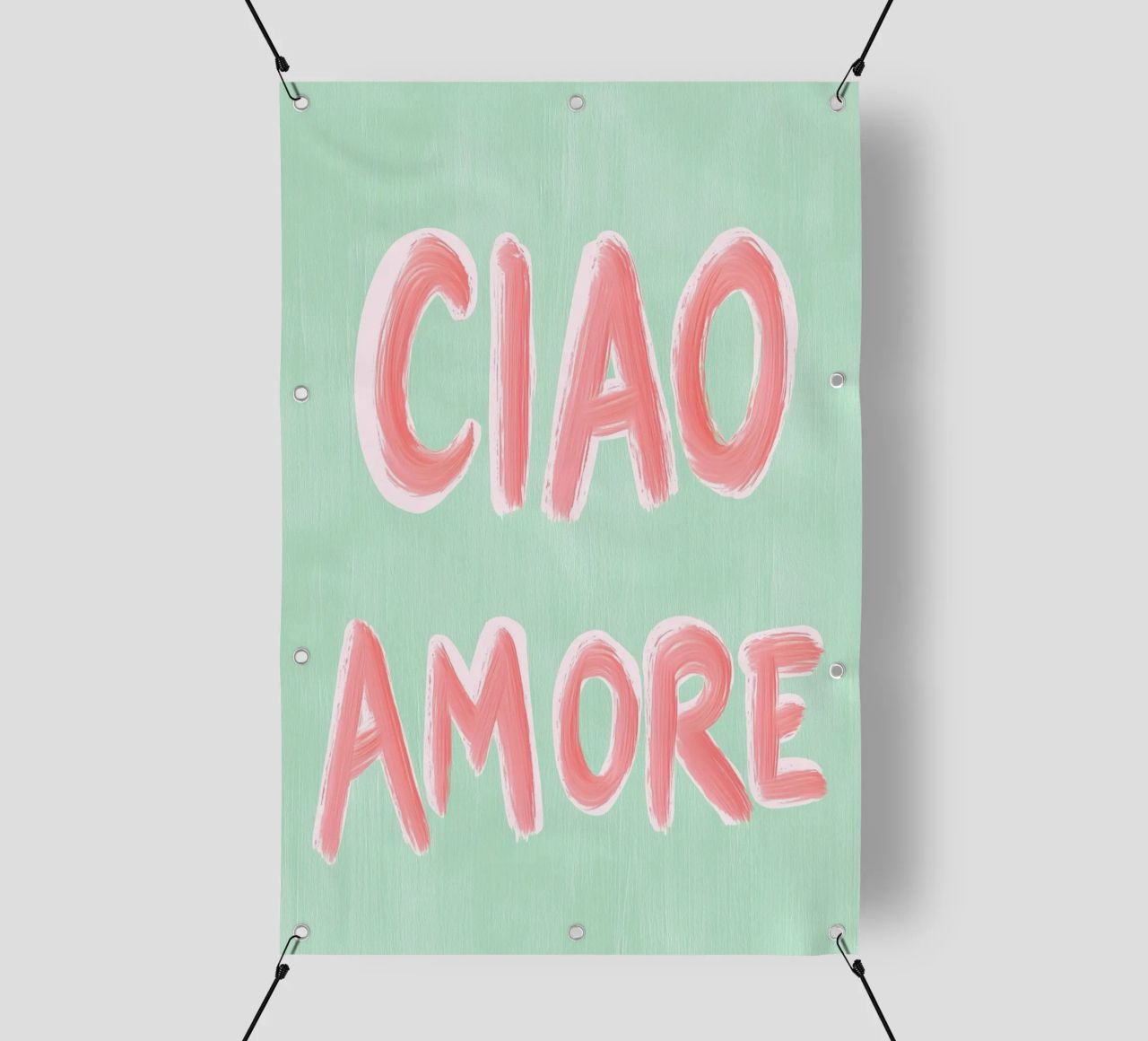 Ciao Amore, rosa Liebe telo in pvc da Carinaprint