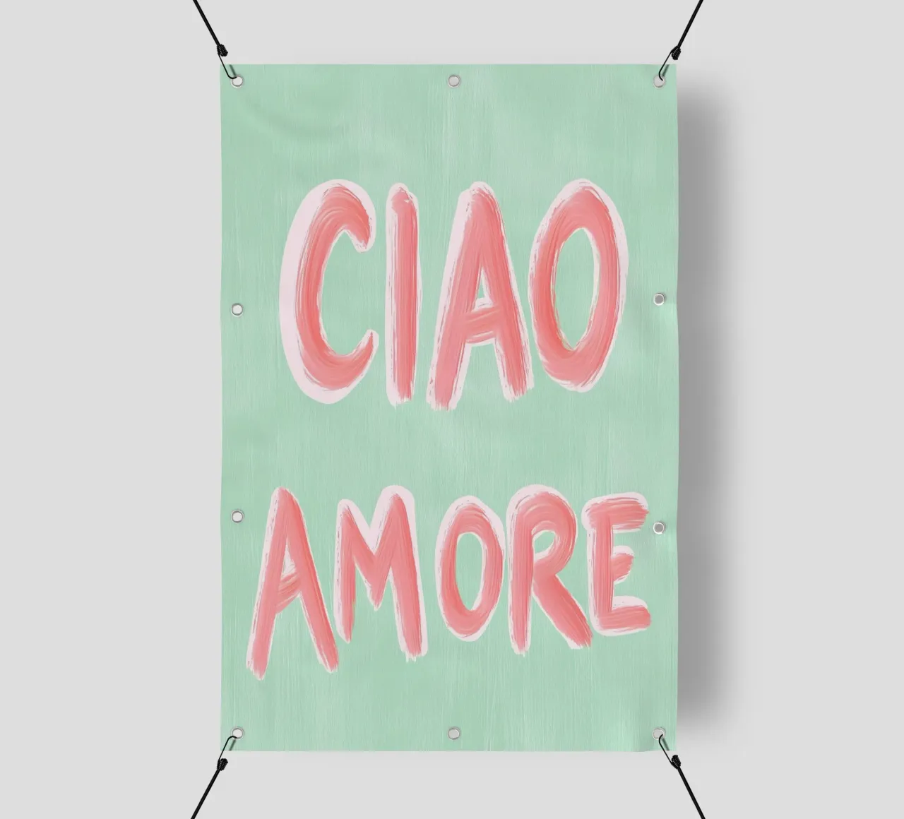 Ciao Amore, rosa Liebe telo in pvc da Carinaprint