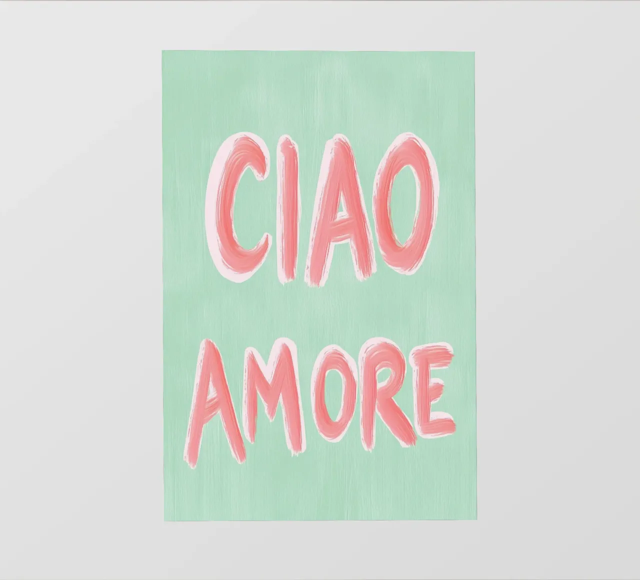 Ciao Amore, rosa Liebe telo in pvc da Carinaprint