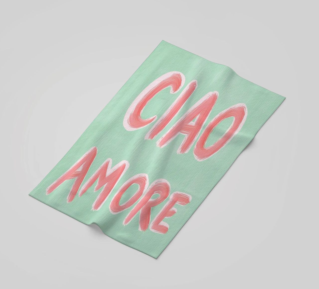 Ciao Amore, rosa Liebe telo mare da Carinaprint
