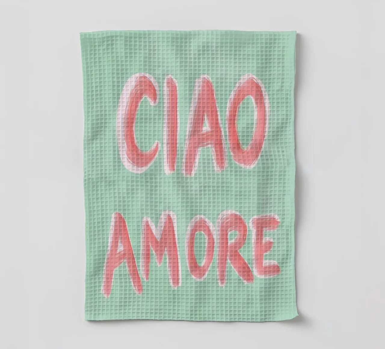 Ciao Amore, rosa Liebe canovaccio da cucina da Carinaprint