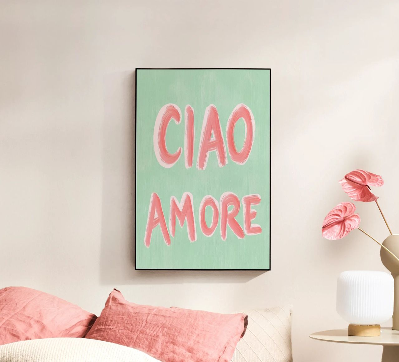 Ciao Amore, rosa Liebe plexiglass da Carinaprint