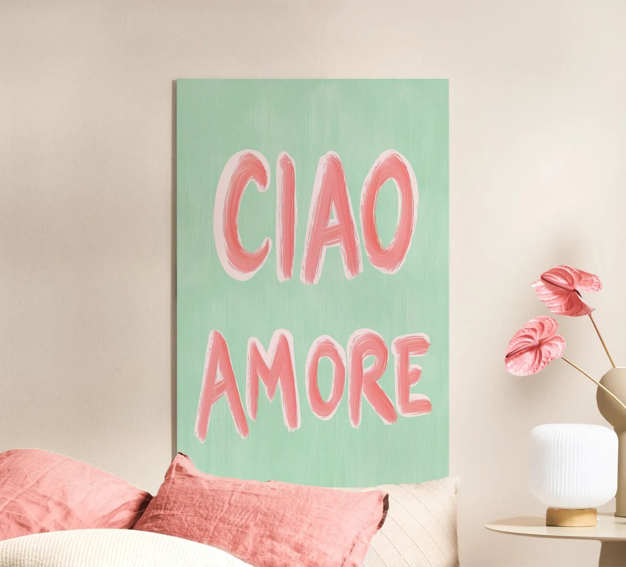 Ciao Amore, rosa Liebe plexiglass da Carinaprint