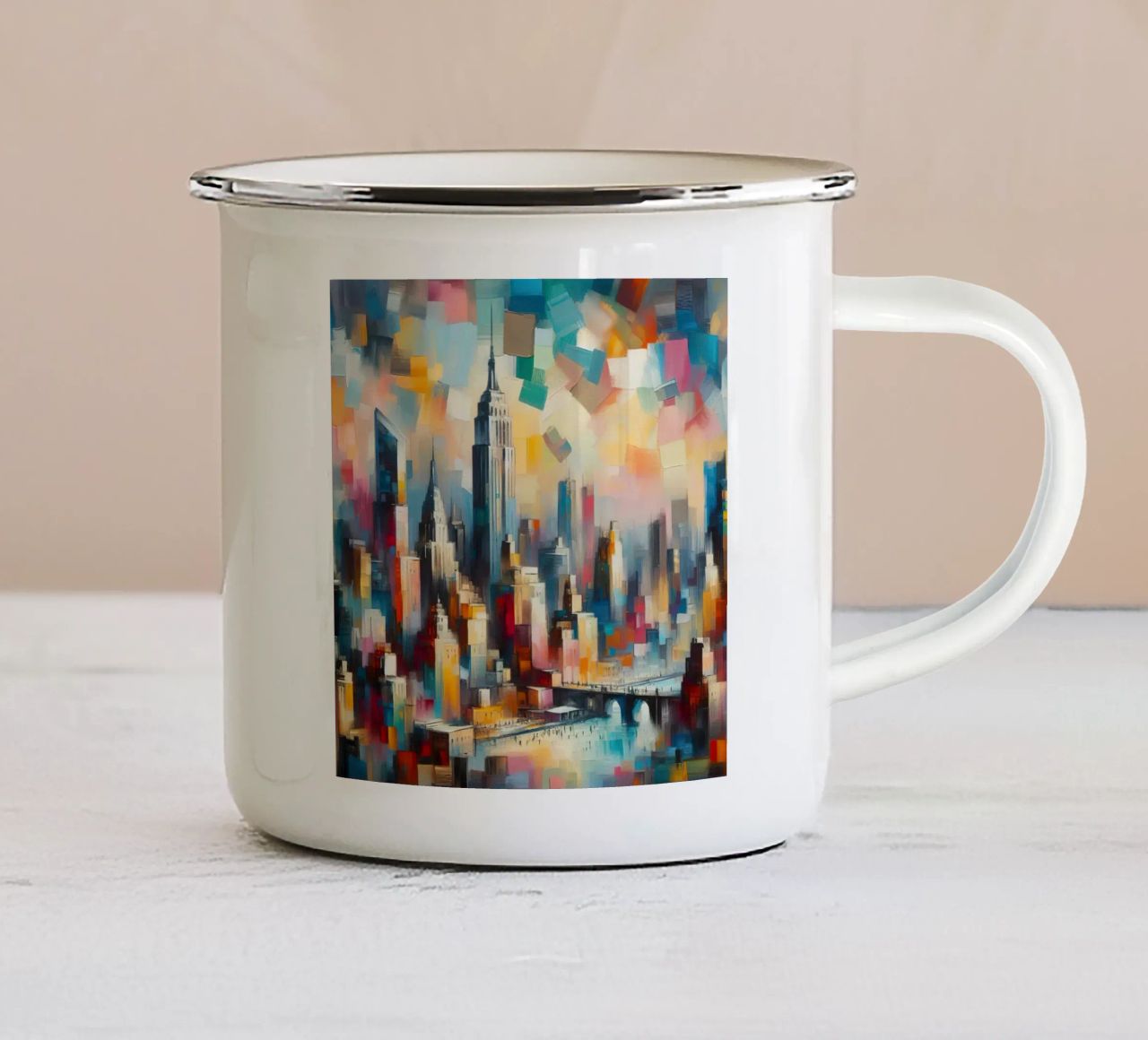 Un dipinto di New York tazza in smalto da Point and Art