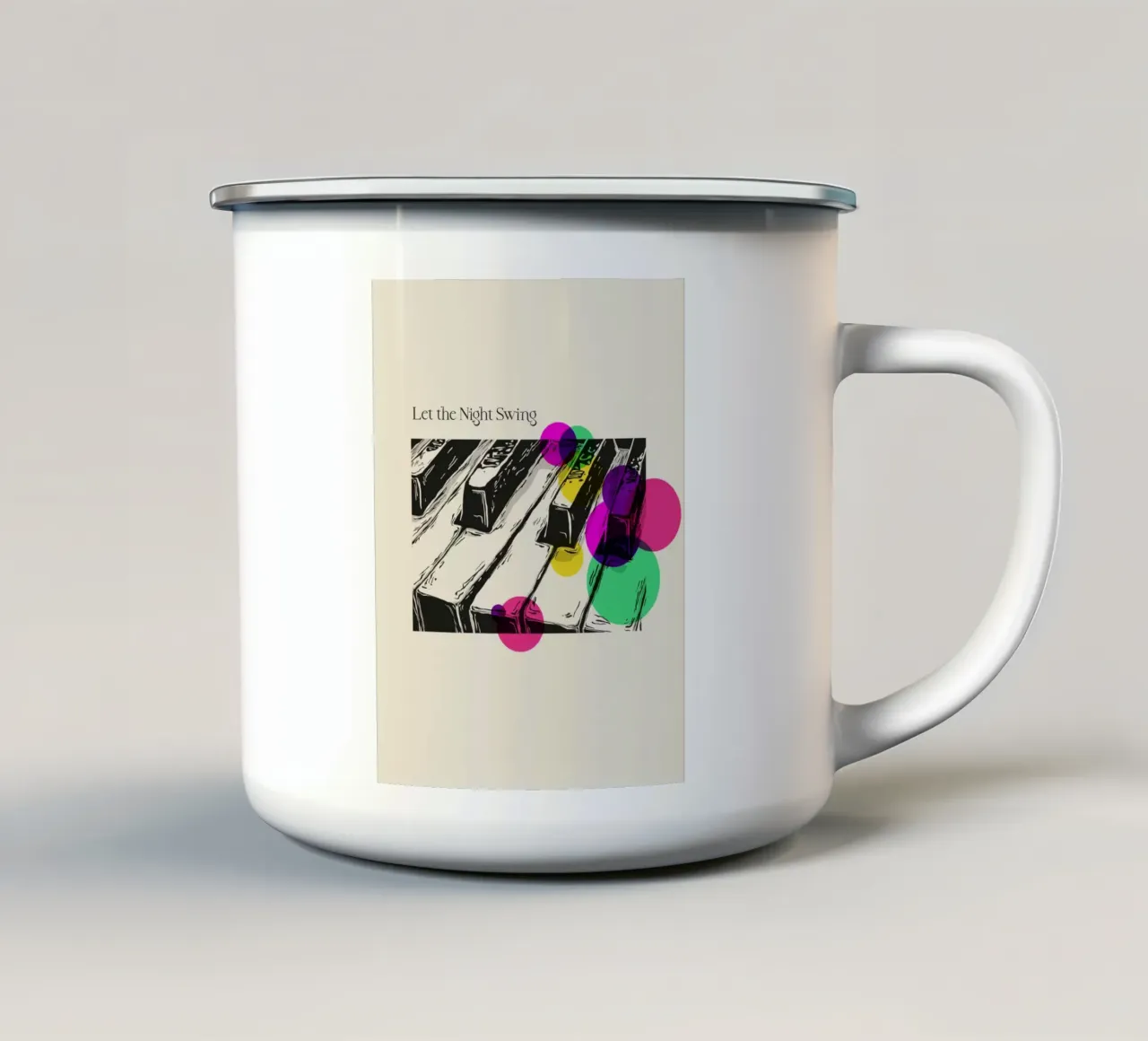 Piano Vibes tazza in smalto da Indigo Rain