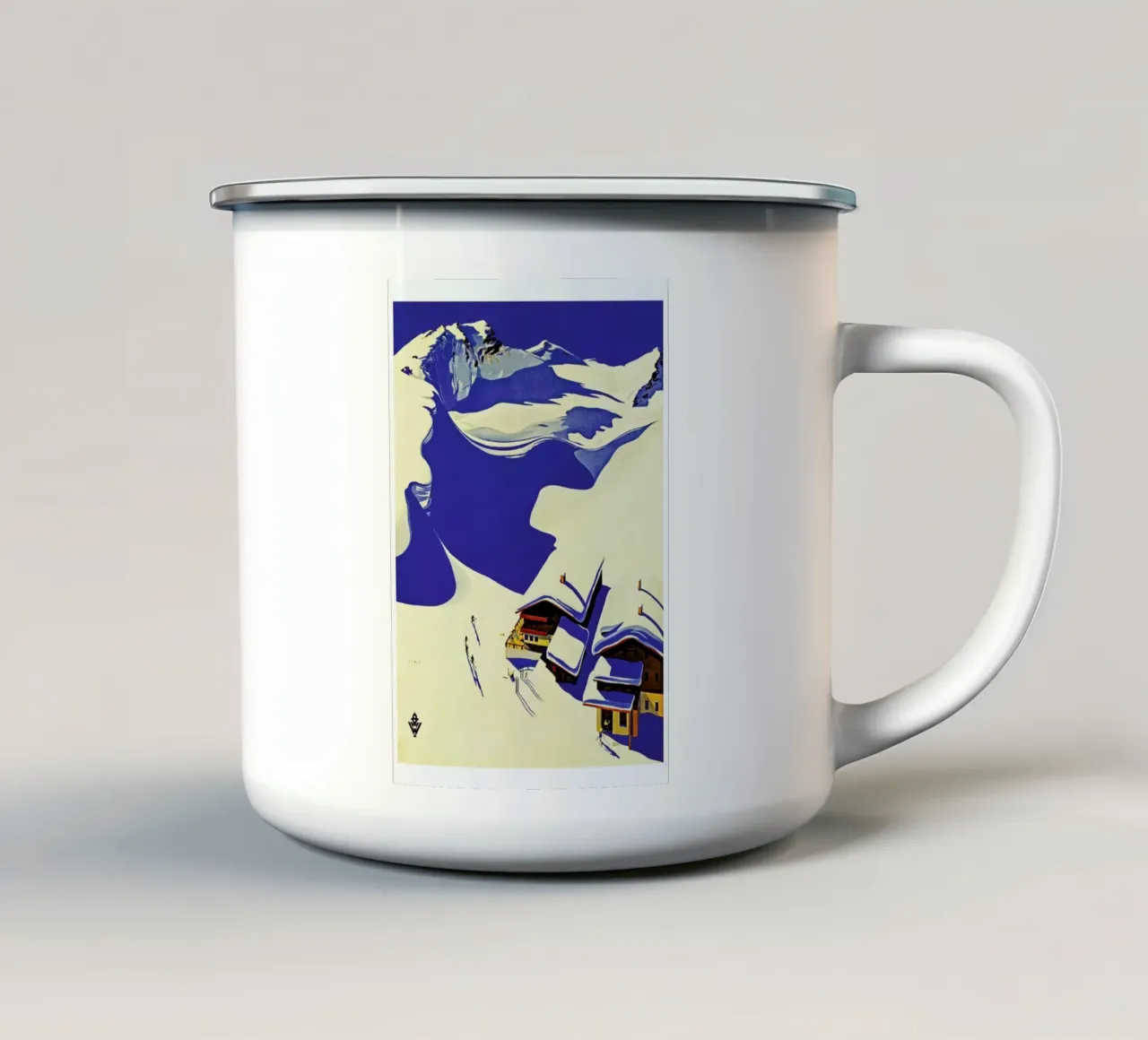 skilodge tazza in smalto da Robert Livingston
