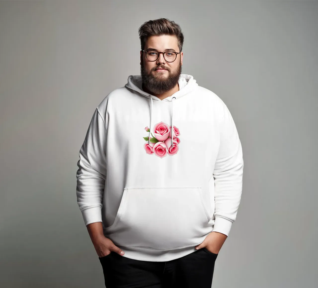 Un bouquet di rose rosa splendidamente composto felpa con cappuccio da DesignDoodle