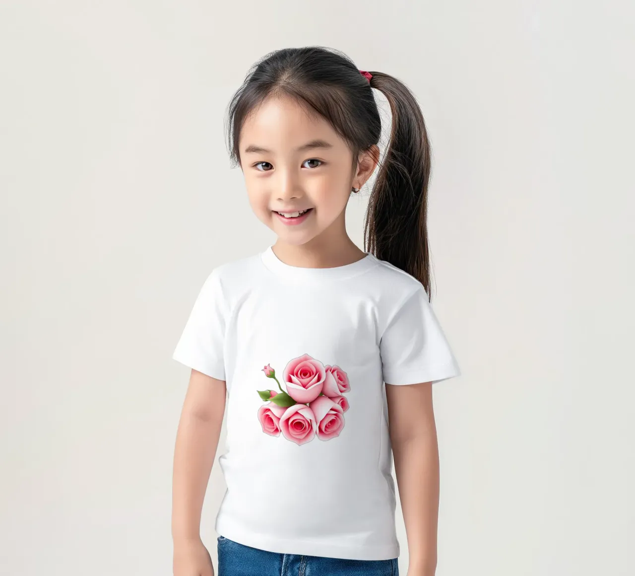 A beautifully arranged bouquet of pink roses kids t-shirt by DesignDoodle