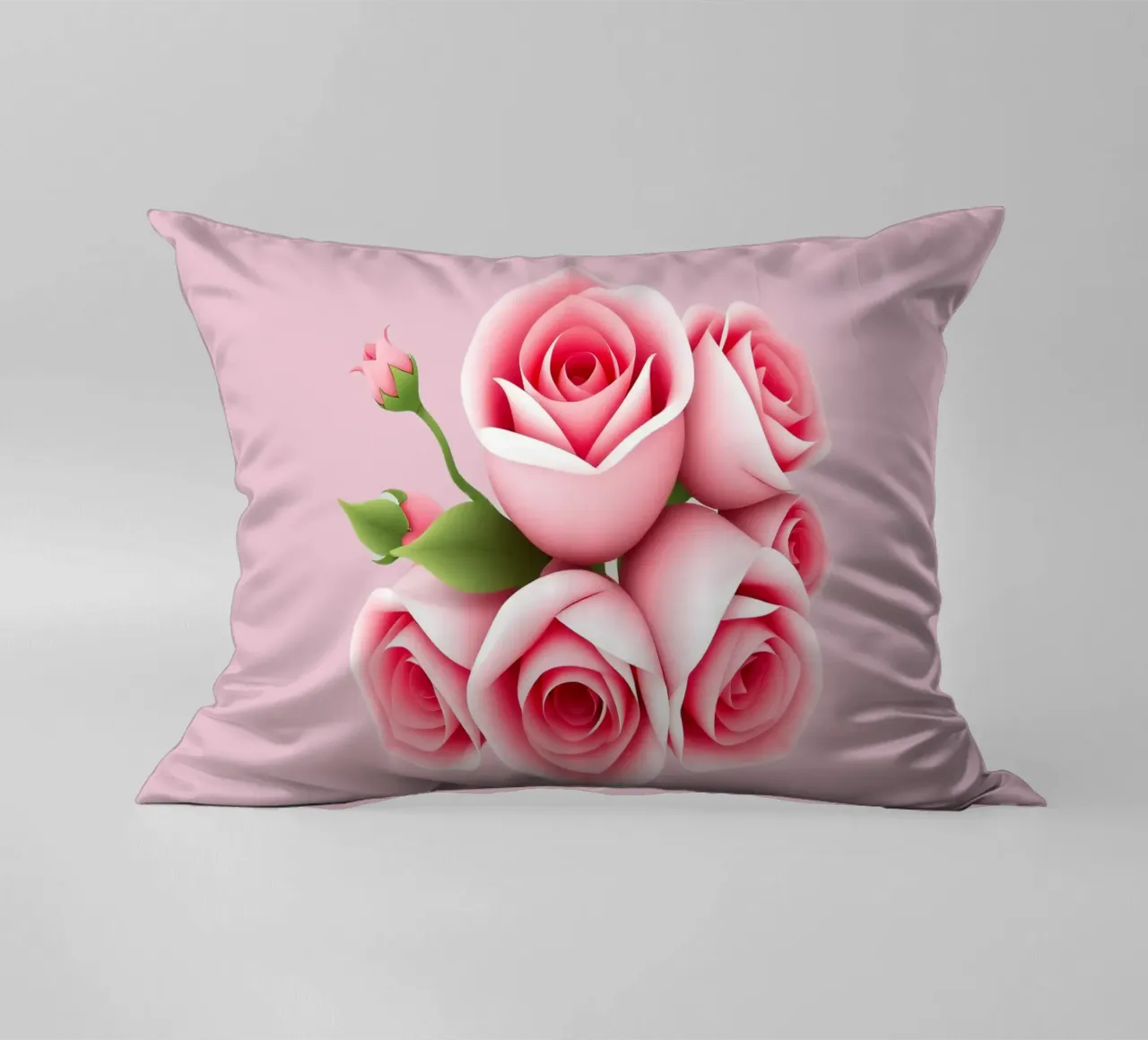 Un bouquet di rose rosa splendidamente composto cuscino da DesignDoodle