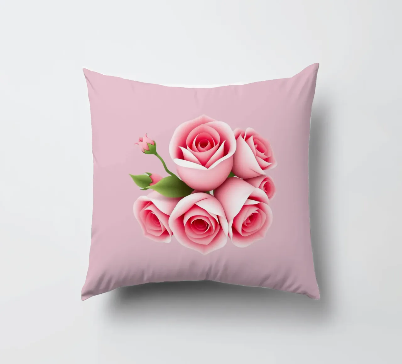 Un bouquet di rose rosa splendidamente composto cuscino da DesignDoodle
