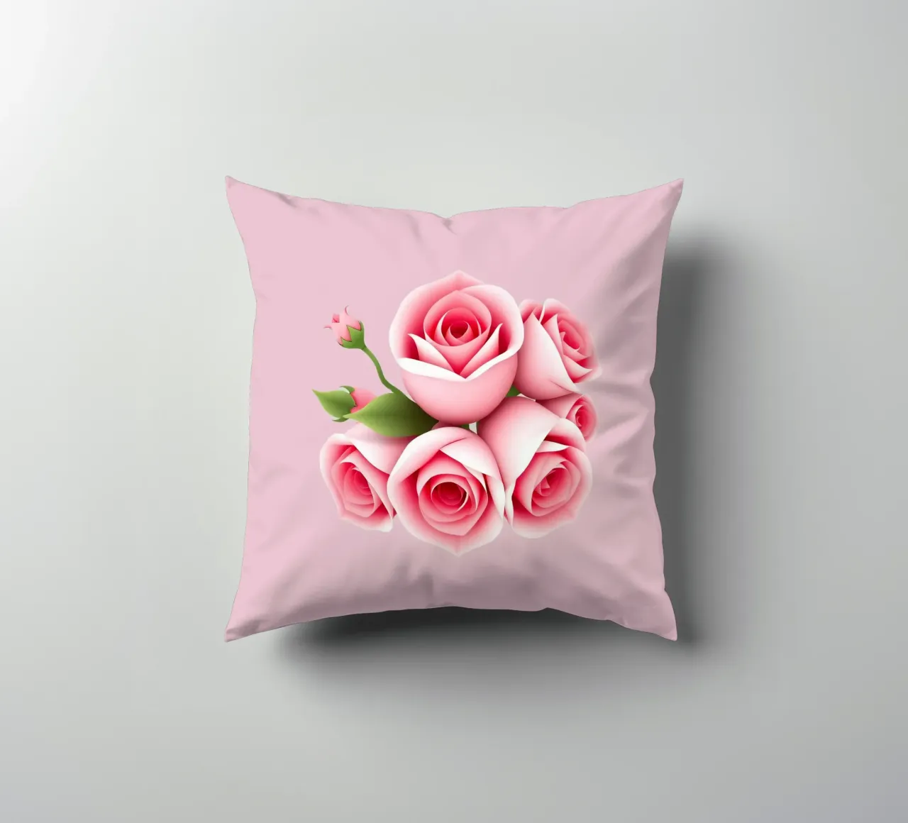 Un bouquet di rose rosa splendidamente composto cuscino da DesignDoodle
