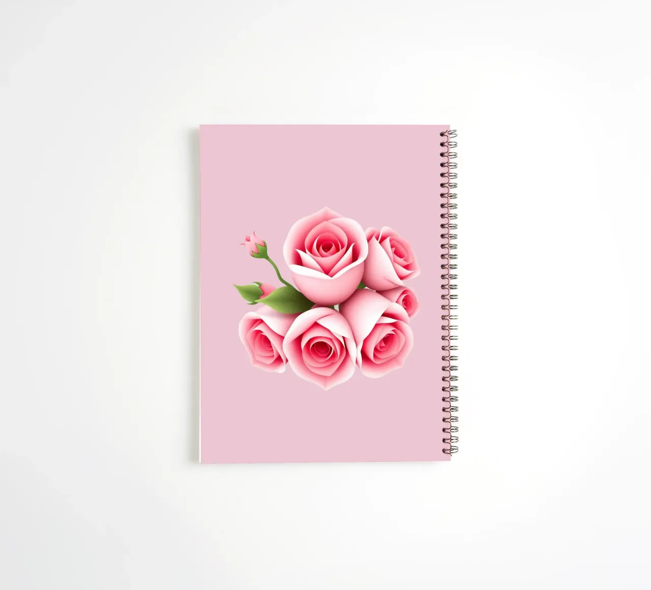 A beautifully arranged bouquet of pink roses spiral notebook by DesignDoodle