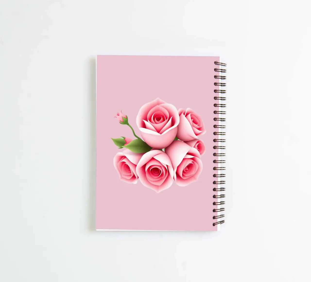 A beautifully arranged bouquet of pink roses spiral notebook by DesignDoodle