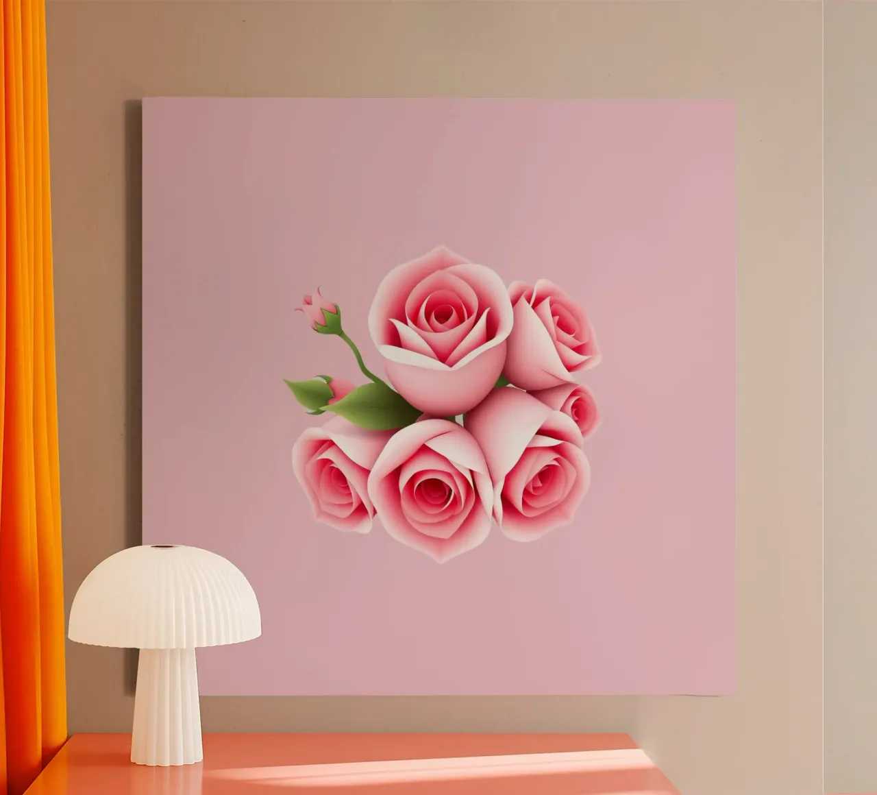 A beautifully arranged bouquet of pink roses canvas by DesignDoodle