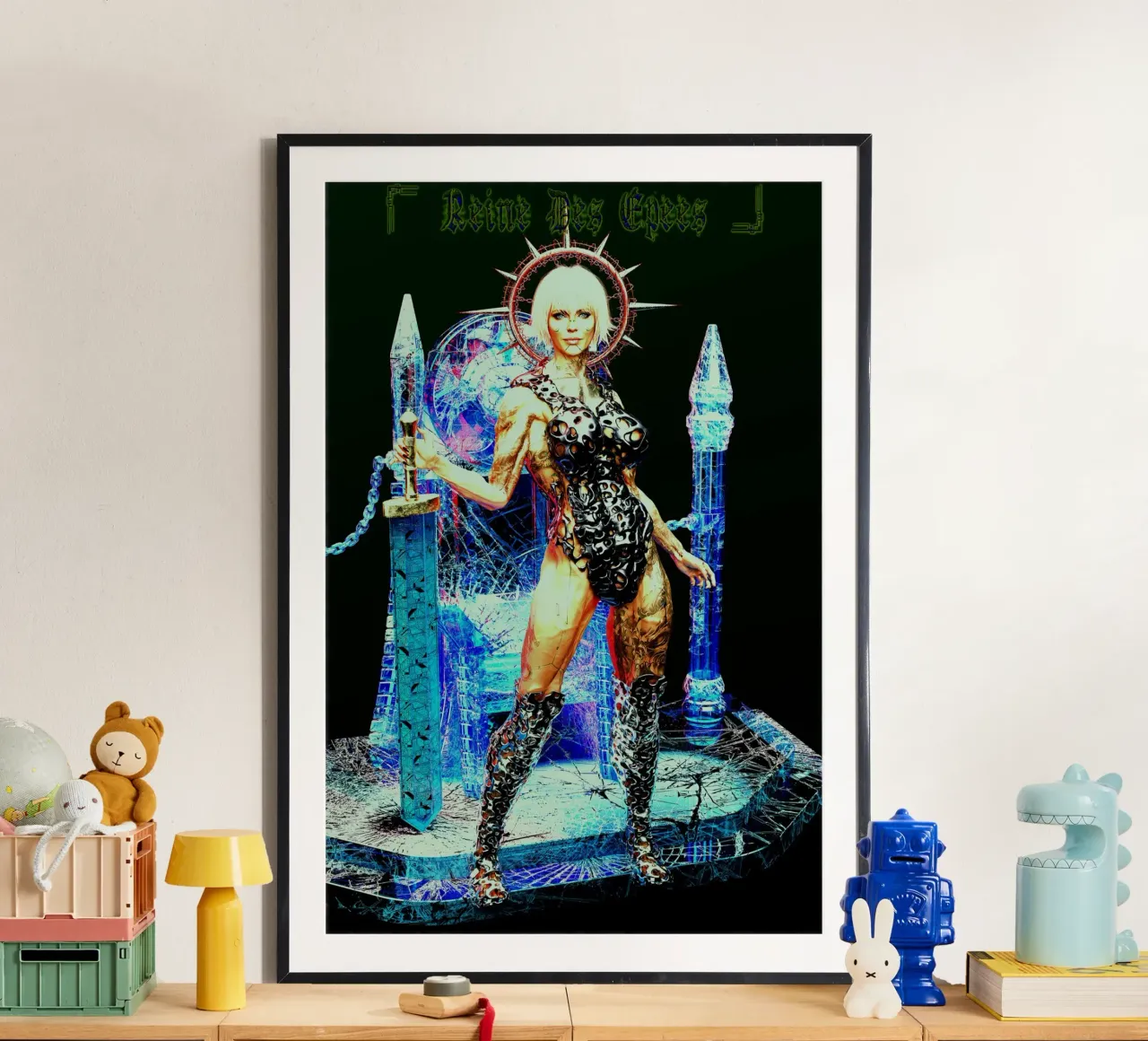 Selene - Regina - Casa di Spade - Tarocchi dei Parchi dei Witcher poster con telaio in legno da the-witcher