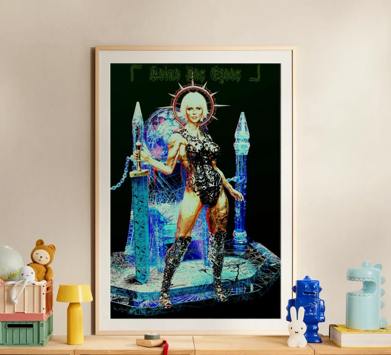 Selene - Regina - Casa di Spade - Tarocchi dei Parchi dei Witcher poster con telaio in legno da the-witcher