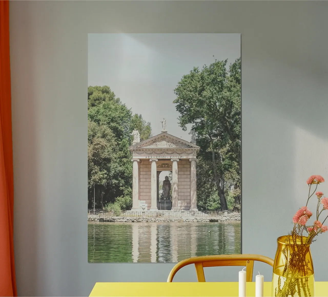 Roma, Italia I Tempio di Esculapio nel parco di Villa Borghese poster con telaio in plastica da Julie Travel Photography