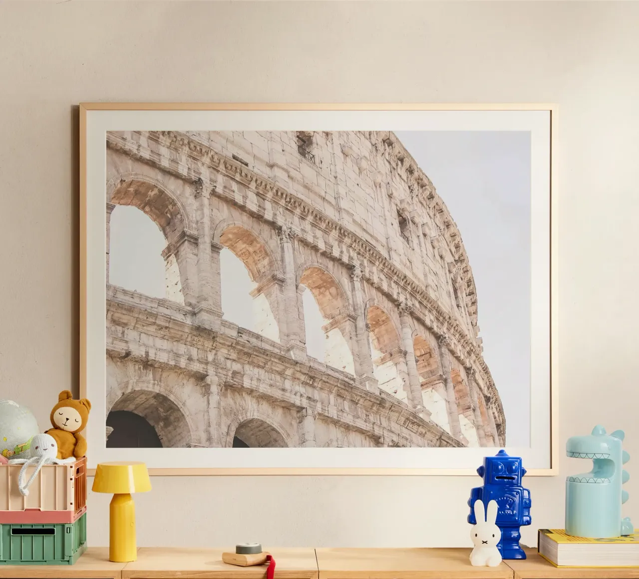 Rome, Italy I The Colosseum in pastel light poster by Julie Travel Photography
