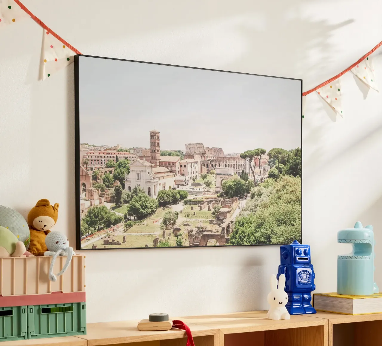 Rome, Italy I Panoramic view of the Roman Forum with the Colosseum forex plate by Julie Travel Photography