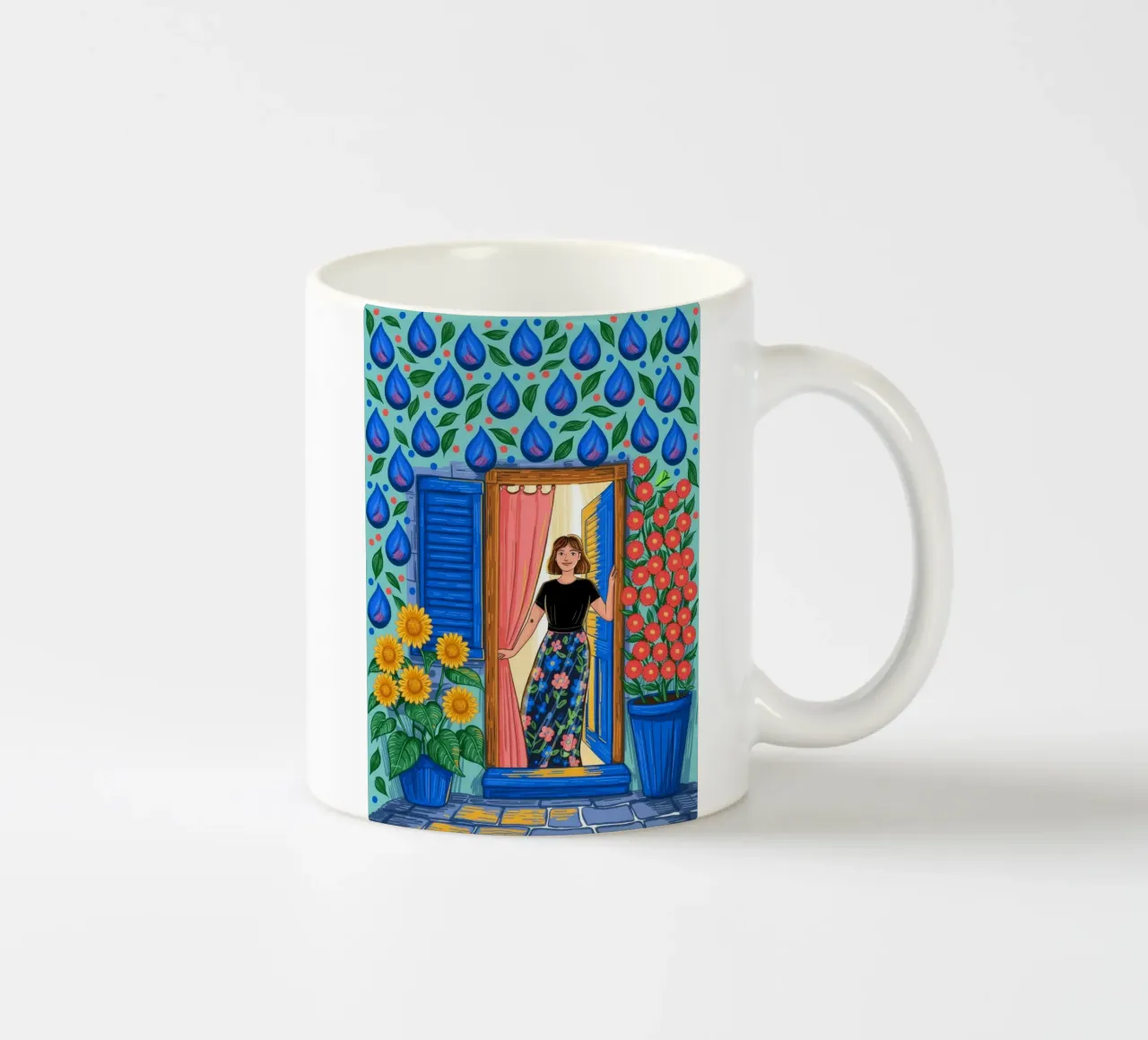 Riflesso vibrante della porta tazza in ceramica da Murni Strokes