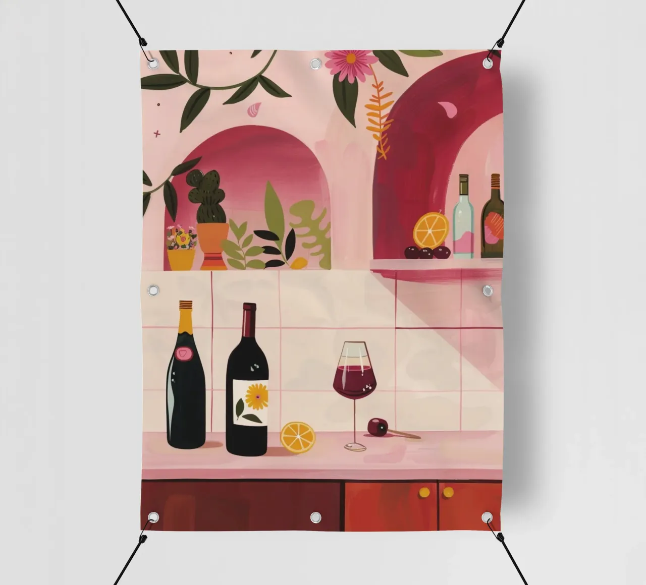 Time for WIne telo in pvc da Gypsy Galleria