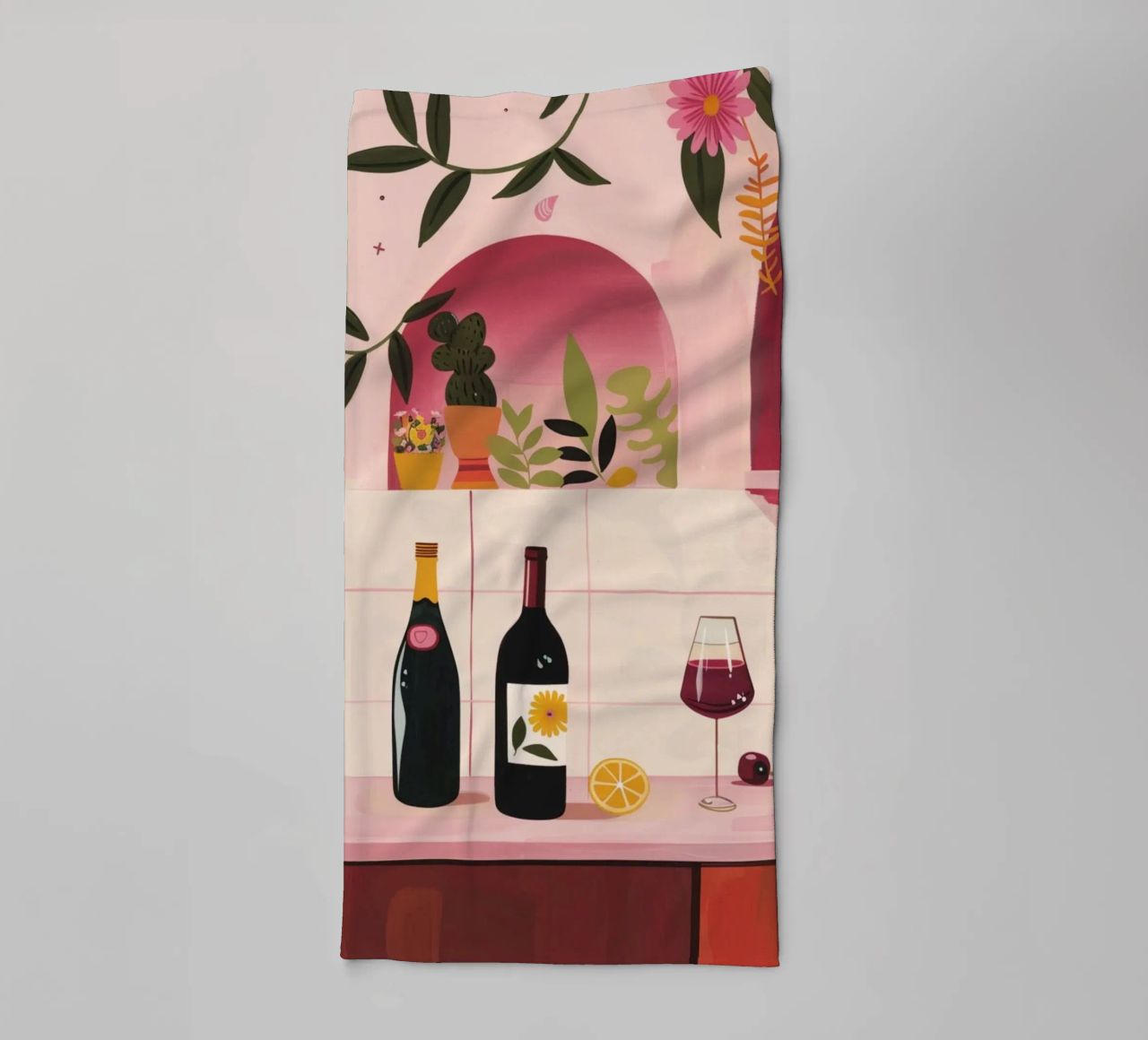 Time for WIne towel by Gypsy Galleria