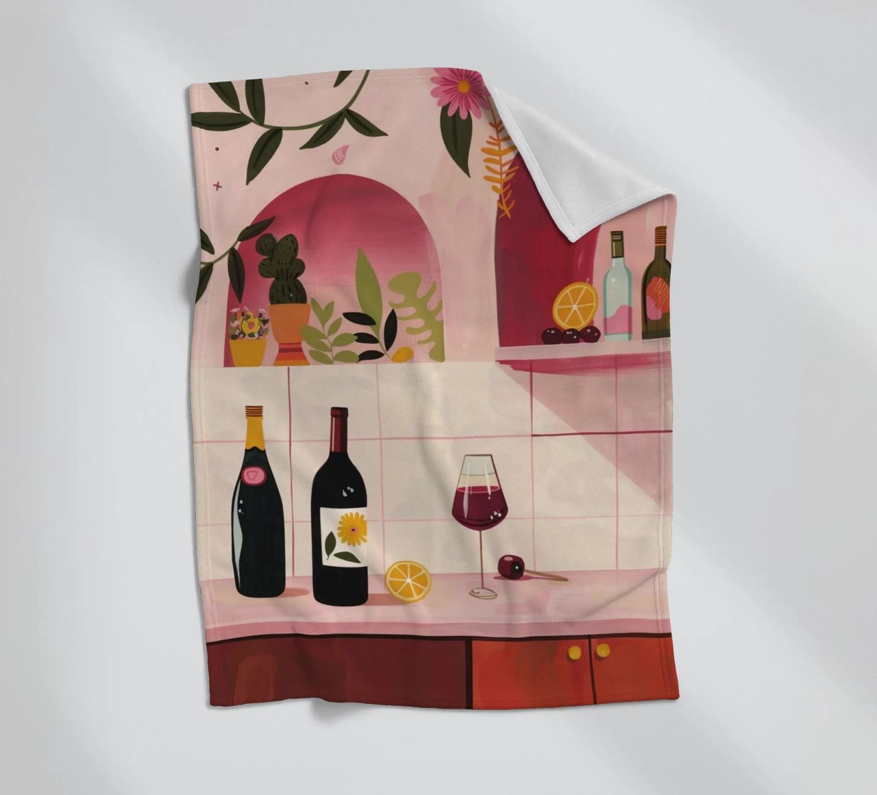 Time for WIne fleece blanket by Gypsy Galleria