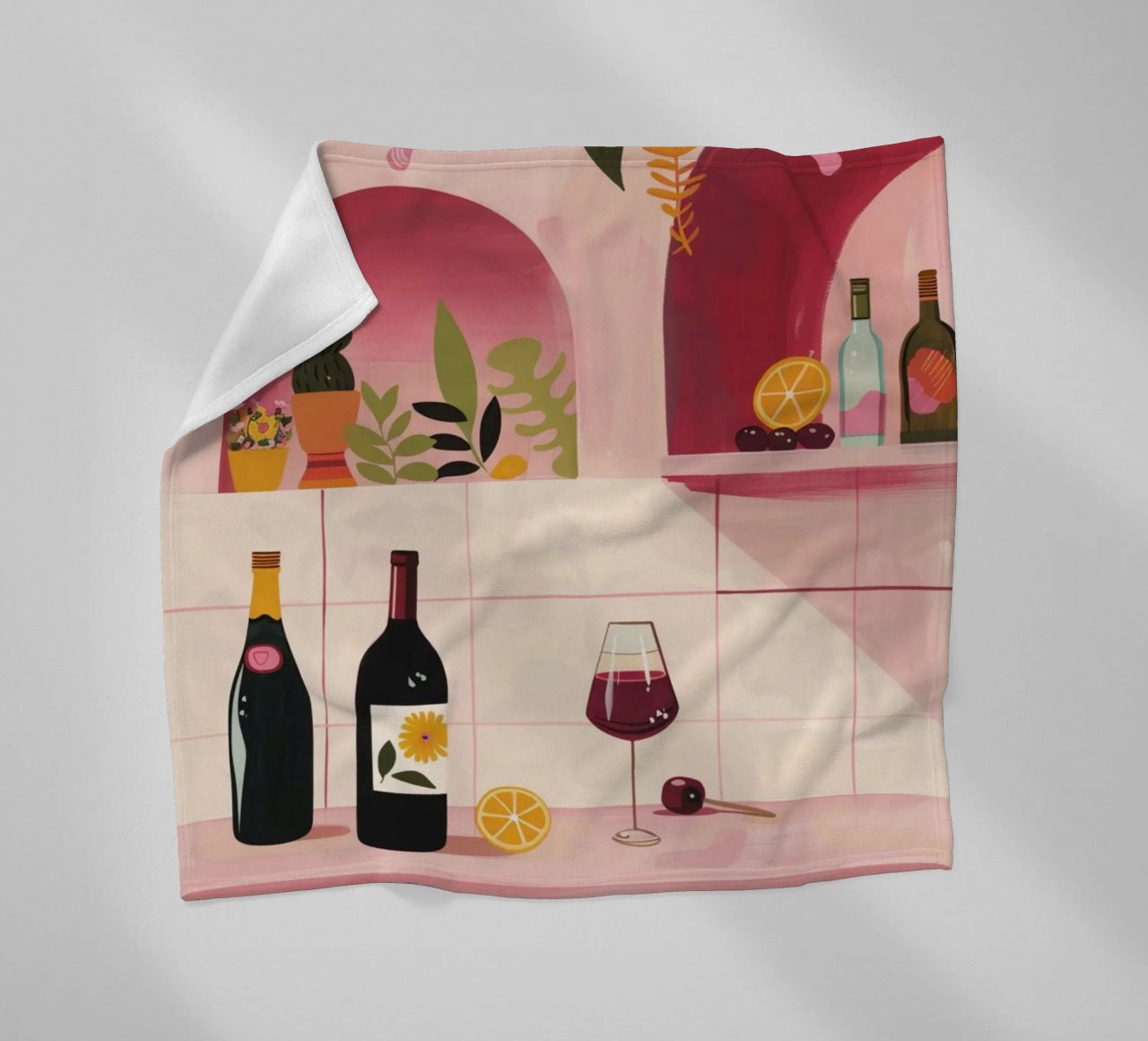 Time for WIne fleece blanket by Gypsy Galleria
