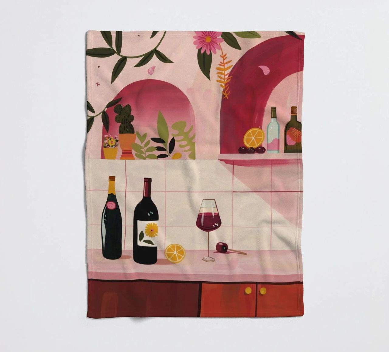 Time for WIne fleece blanket by Gypsy Galleria