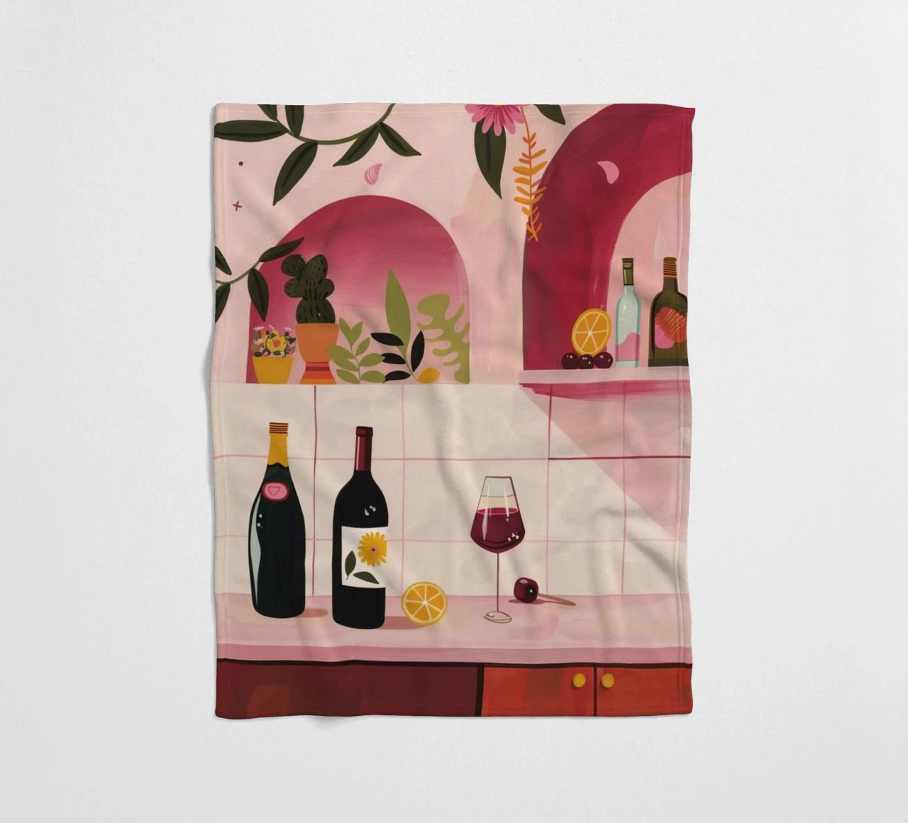 Time for WIne fleece blanket by Gypsy Galleria