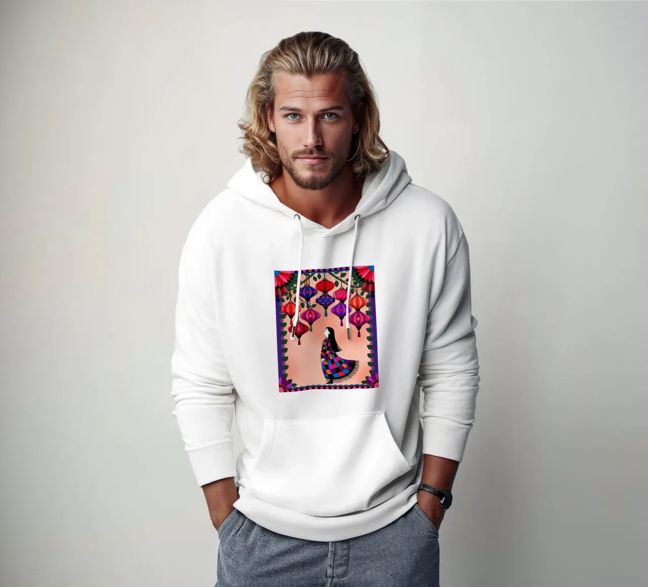 Lanterna Dreamscape felpa con cappuccio da Murni Strokes