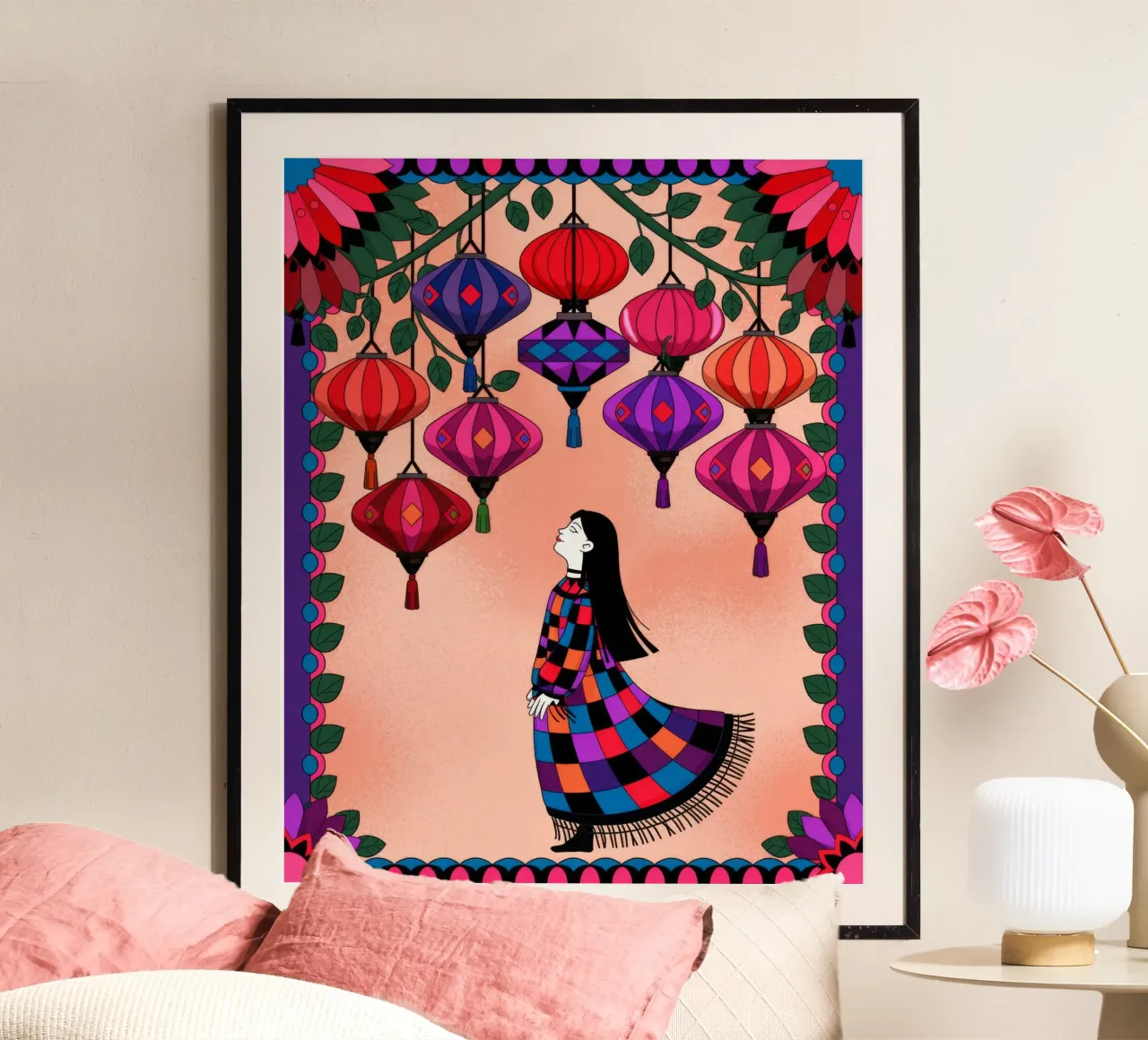 Lanterna Dreamscape poster da Murni Strokes